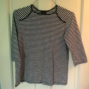 Who What Wear Striped Three-Quarter Sleeve Top